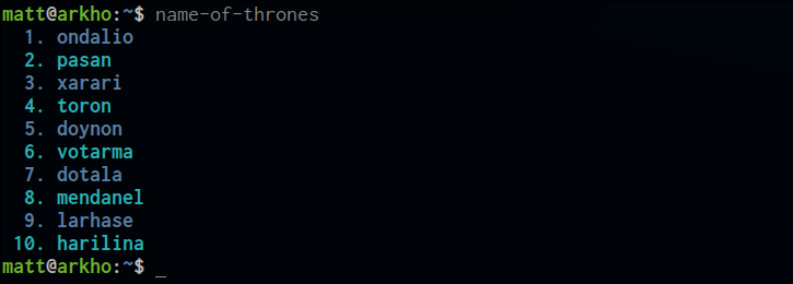 Name of Thrones screenshot
