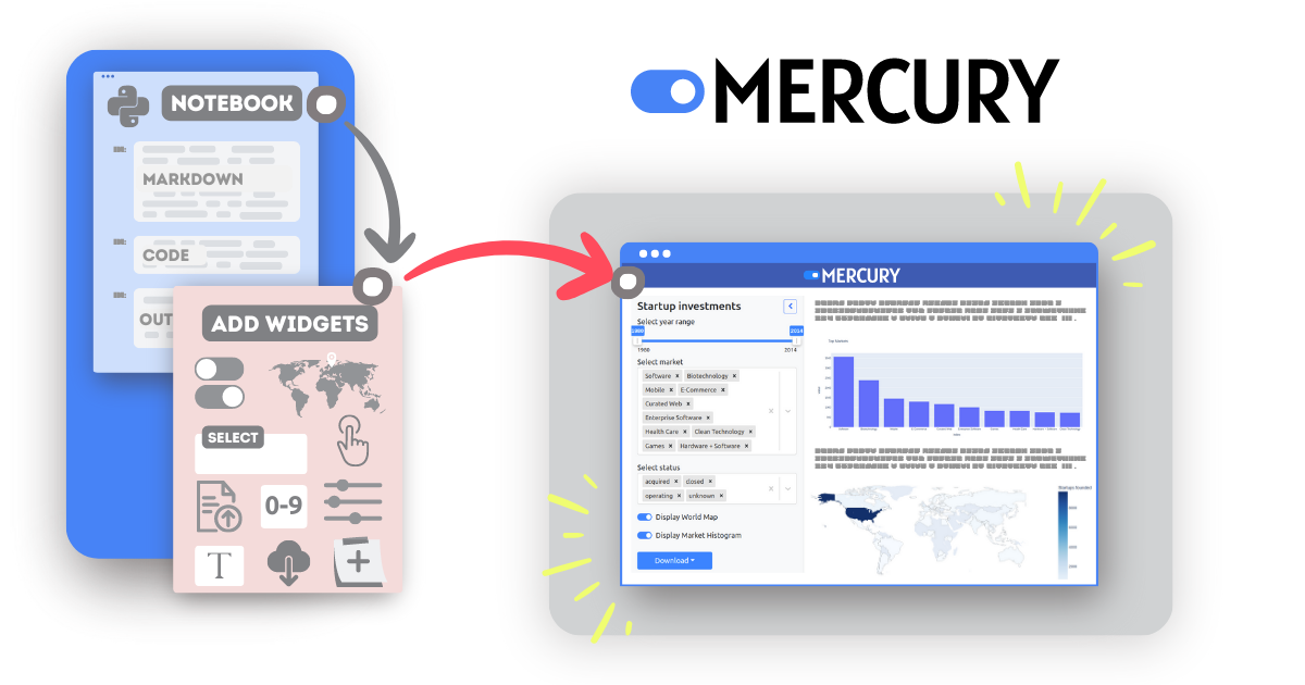 Mercury convert Jupyter Notebook to Web App