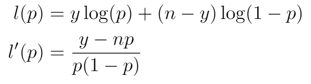 Binomial Loglikelihood and Score Function