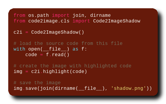 https://raw.githubusercontent.com/axju/code2image/master/examples/shadow.png