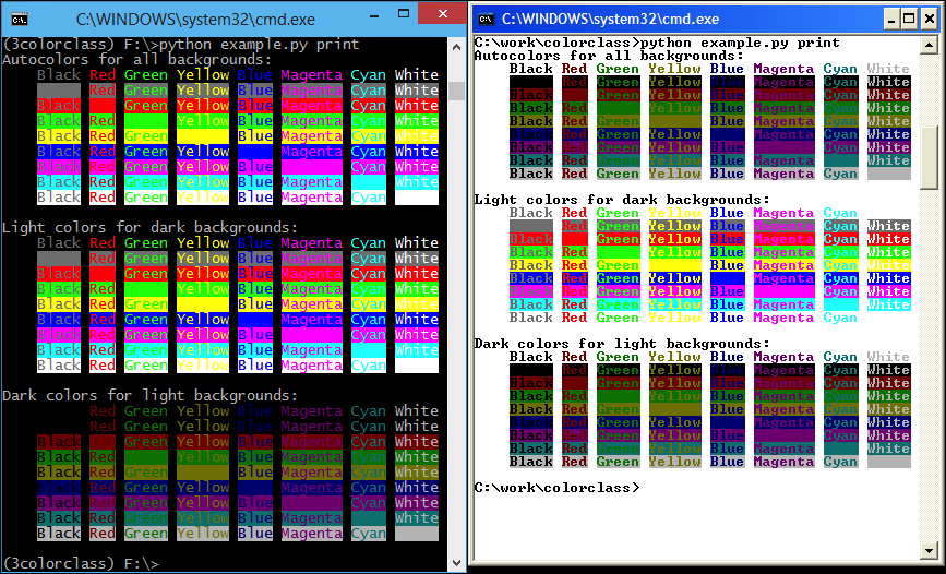 python color codes